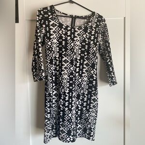 Black and white mini dress